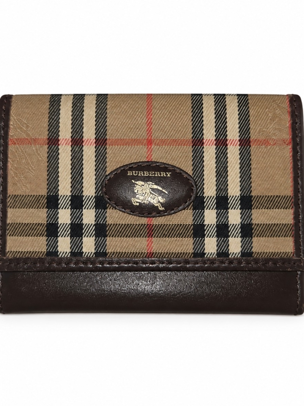 Burberry Men's Check Wallet in Beige and Brown
